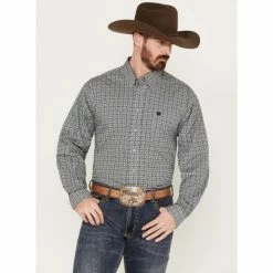 Best deal π Cinch Men's Floral Medallion Print Button-Down Western π Shirt Grey β