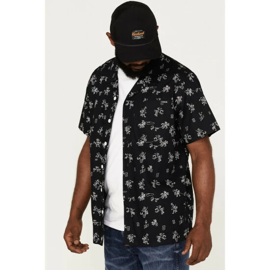 Flash Sale 𧨠Cinch Men's Camp Yee-Haw Rodeo Print Button-Down Western π Shirt Black βοΈ - Image 2