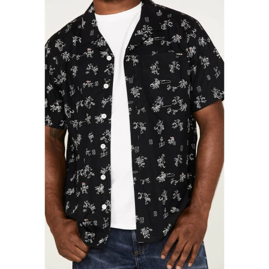 Flash Sale 𧨠Cinch Men's Camp Yee-Haw Rodeo Print Button-Down Western π Shirt Black βοΈ - Image 3