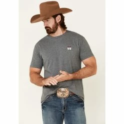 Best Sale 👍 Cinch Men's Heather Grey Color Fade Logo Short Sleeve T-Shirt 💯