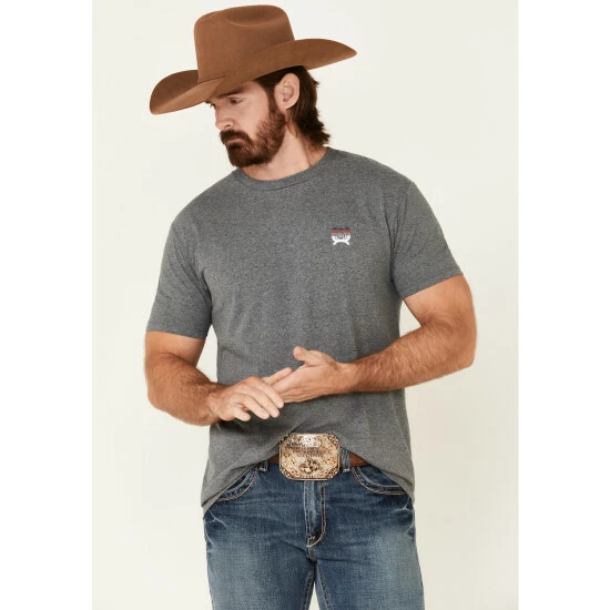 Best Sale π Cinch Men's Heather Grey Color Fade Logo Short Sleeve T-Shirt π―