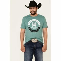 Hot Sale π Cinch Men's Heather Green Circle Logo Graphic Short Sleeve T-Shirt π―