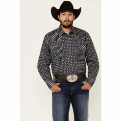 Brand new ❤️ Cinch Men's Black Geo Print Snap Long Sleeve Western 👕 Shirt ❤️