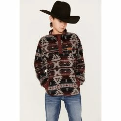 Budget 😍 Cinch Boys' Southwestern Print Fleece Pullover Grey 🧨