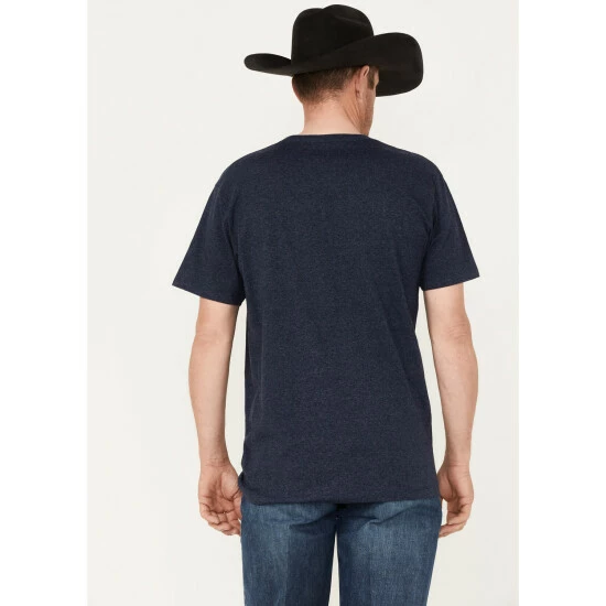 Discount π₯° Cinch Men's American Heather Navy Logo Flag Graphic Short Sleeve T-Shirt π - Image 4