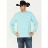 Flash Sale 🛒 Cinch Men's Lead Don't Follow Logo Graphic Long Sleeve T-Shirt Light Blue ✔️