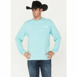 Flash Sale π Cinch Men's Lead Don't Follow Logo Graphic Long Sleeve T-Shirt Light Blue βοΈ
