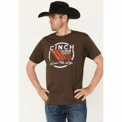 Deals 🎉 Cinch Men's Lead This Life Logo Graphic T-Shirt Brown 👍