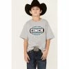 Best deal ❤️ Cinch Boys' Oval Logo Graphic T-Shirt Heather Grey ✔️