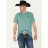 Brand new 💯 Cinch Men's Outdoors Bison Back Logo Graphic Short Sleeve T-Shirt Heather Green 🔔