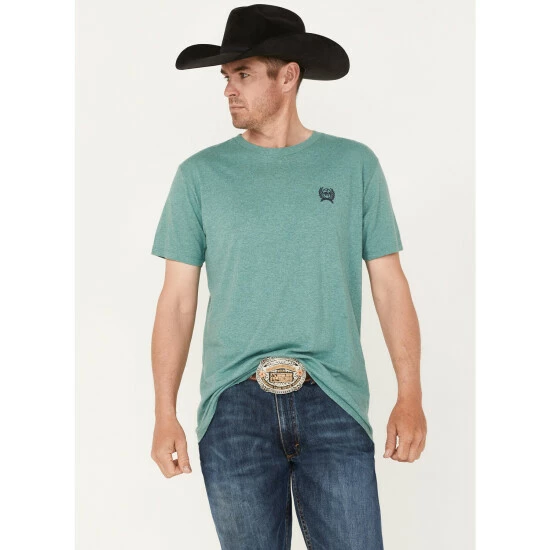 Brand new π― Cinch Men's Outdoors Bison Back Logo Graphic Short Sleeve T-Shirt Heather Green π