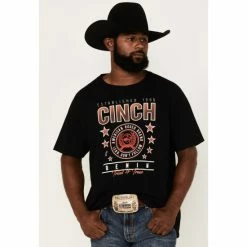 Best Sale 🧨 Cinch Men's American Rodeo Brand Graphic Logo T-Shirt Black 🎁