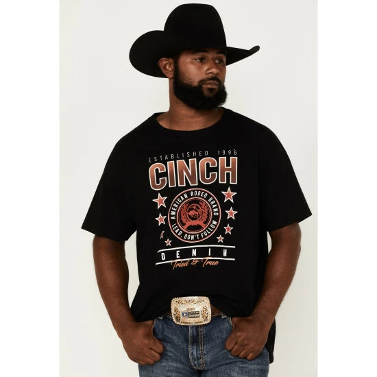 Best Sale 𧨠Cinch Men's American Rodeo Brand Graphic Logo T-Shirt Black π