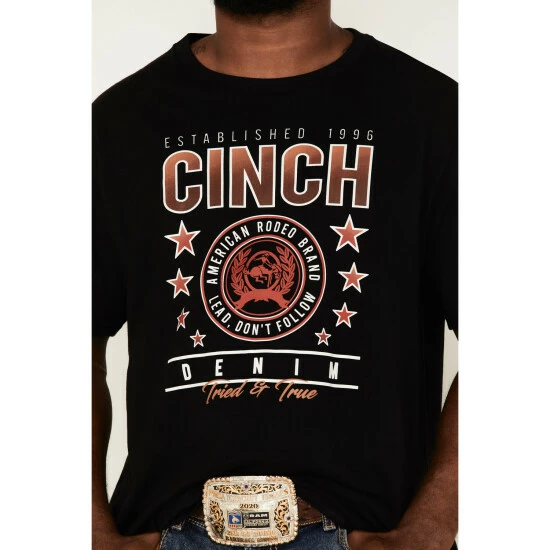 Best Sale 𧨠Cinch Men's American Rodeo Brand Graphic Logo T-Shirt Black π - Image 3