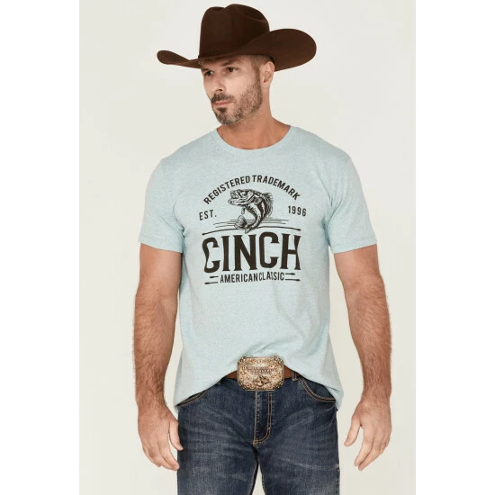Brand new π Cinch Men's Classic Logo Graphic T-Shirt Light Blue β