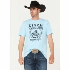 Best deal π€© Cinch Men's Pioneers & Patriots Scenic Graphic Short Sleeve T-Shirt Heather Blue π