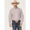 Best Pirce 👏 Cinch Men's Large Plaid Long Sleeve Button-Down Western 👚 Shirt White ❤️