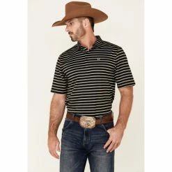 Coupon βοΈ Cinch Men's Arena Flex Black Striped Polo π Shirt π
