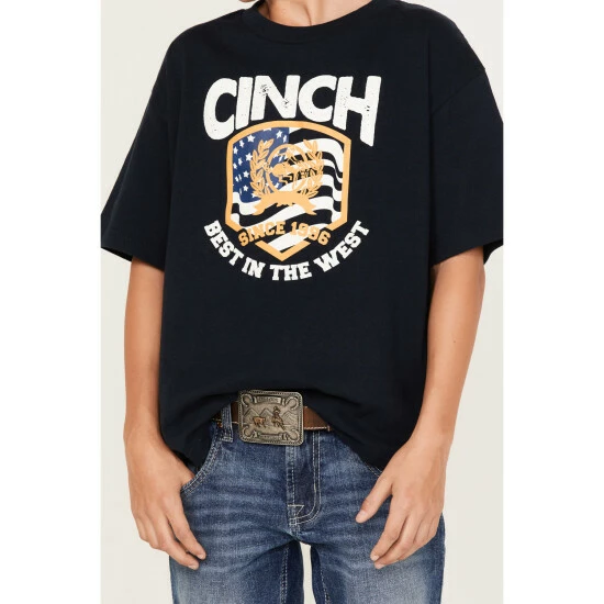 Outlet β Cinch Boys' Best In The West Logo Graphic T-Shirt Navy π€© - Image 3
