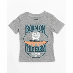Deals 🥰 Cinch Infant-Boys' Born On The Farm Graphic T-Shirt Heather Grey 😀