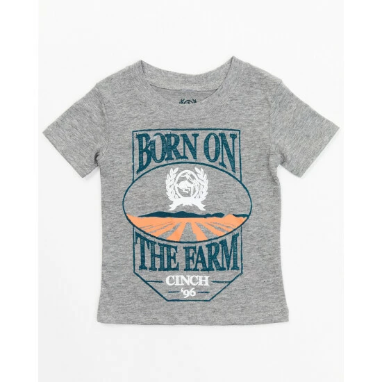 Deals π₯° Cinch Infant-Boys' Born On The Farm Graphic T-Shirt Heather Grey π