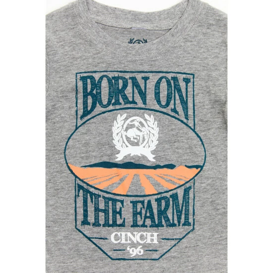 Deals π₯° Cinch Infant-Boys' Born On The Farm Graphic T-Shirt Heather Grey π - Image 2