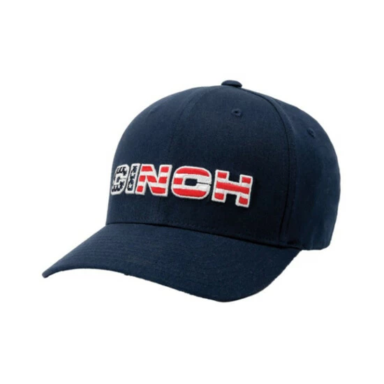 Deals π Cinch Men's Navy Patriotic 3D Logo Fitted Flex-Fit Ball Cap β¨